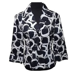 GRACE Dane Lewis 10 B & W lined short jacket. Excellent condition!